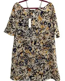 NWT Three Eighty Two Dress Abstract Cold Shoulders