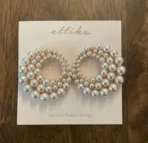 Ettika Blushing Pearl Earrings New