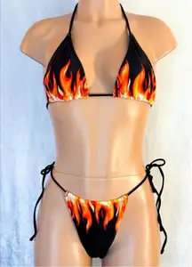 Black & Fire Graphic, Bikini Set