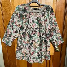 Apt 9 Floral Button Down Top 1X