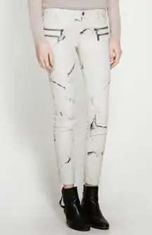 ZARA: MARBLE EFFECT PRINT WAXED‎ PANTS SLIM JEANS