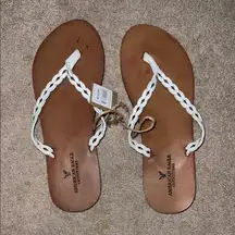 American Eagle Outfitters White Braided Sandals