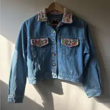 JouJou Vintage Beaded Denim Jacket and Mini Skirt Set