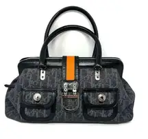 Christian Dior Vintage  Grey Denim Monogram Handbag