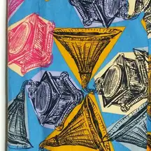 LuLaRoe Printed Leggings Phonograph Record Player Blue - Tall & Curvy - GUC