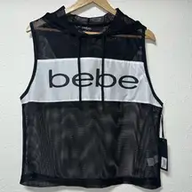 NWT Bebe Sport Mesh‎ Black Top Women’s Size Large.