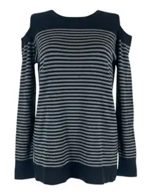 Acrobat Cashmere Blend Sweater Cold Shoulder Striped Size XS