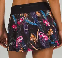 Lululemon Athletica Pace Rival Mid-Rise Skirt Veiled Floral Black Multi sz 6