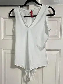 SPANX White V-Neck Bodysuit