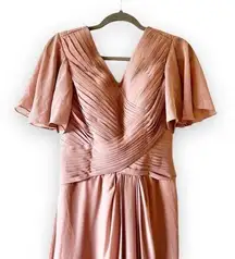 Mother of the Bride Bridesmaids Drive Dusty Rose Size 6 Tie Back Pleated Bodice