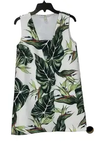State Of Being Palm‎ Leaf Holiday Mini Shift Dress Cut Out V-Neck Lined Women XS
