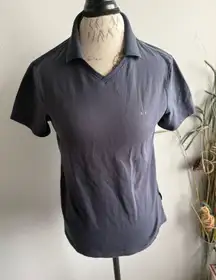 Armani Exchange AX Short Sleeve V Neck Polo Shirt blue Size Medium