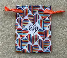 Brighton Drawstring Bag Heart Pattern Rainbow Small 4.5 x 6