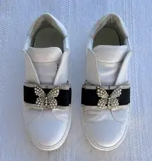 Twin Set  Butterfly Detail Slip On Sneakers White Size 36