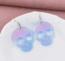 SheIn holographic skull earrings