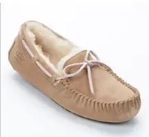 Ugg Women’s Sz 11 Dakota Slipper Leather Nubuck Beige Tobacco Slip On Shoes 5612