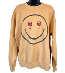 Project Social T Los Angeles Smiley Winey Oversized Gold Crewneck Size Large/XL
