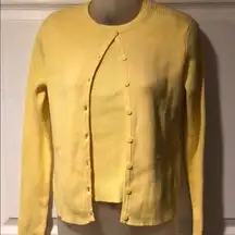 The Limited Twinset 2 Piece Sweater set ribbed Yellow cotton  S Vintage 90’s