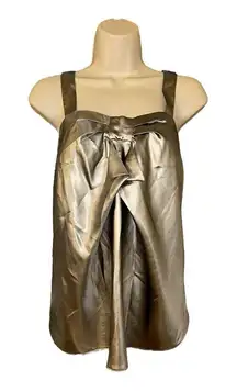 Trina Turk Womens Satin Tank Top Silver Size Small
