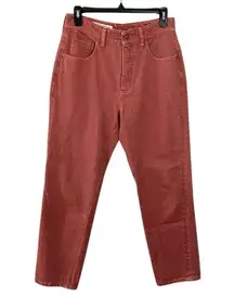 Anthropologie Pilcro High Rise Cropped Jeans Sz 28 Dark Coral Denim‎