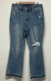 Judy Blue Bootcut Jeans Size 16W Medium Wash Distressed High Waisted
