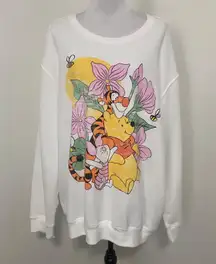 Disney Trendy Plus Size Floral Winnie The Pooh Graphic Sweatshirt 2X NWT