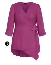 City Chick Wrap Shibara Vibes Top Magenta‎ Size 14