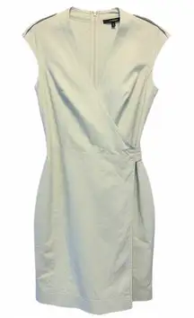 Gucci 2010 Faux Wrap Mini Dress Sage Green Bamboo Buckle IT 40 US 4 Vintage