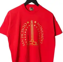 San Jacinto Monument T-Shirt Vintage 90s Red Large Texas Single Stitch Memorial