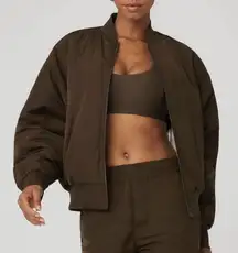 Alo Yoga Faux Fur Urbanite Bomber Espresso/Ivory L