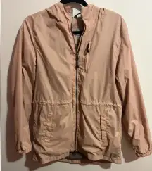 Carhartt Windbreaker Rain Jacket Women’s Sz M Pink Peach Zip Hooded Mesh Lined