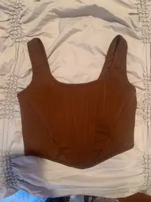 Brown Cropped Corset Top