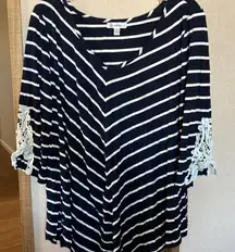 FINAL MARKDOWN Roommates 3/4 Sleeve detailed Blouse 1x