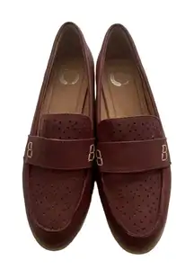 Journee Collection Women's Size 7 Red‎ Faux Leather Slip On Loafer Flat Shoes