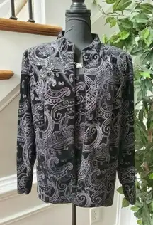 DressBarn Women's Black Polyester Long Sleeve Two Piece Set Size 14W