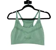 Zella Sports Bra Womens XL Seamless Stretch Racerback Green Perforated