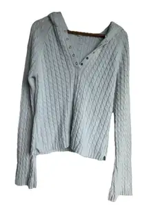 Vintage Aeropostale Sweater‎ Cable Knit Hooded Pullover Button Preppy Y2K Sz S