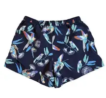 Patagonia Baggies Shorts Women's Small Blue Green Parrots Nylon Athleisure Swim