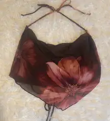 Windsor Floral Halter Crop Top Size S