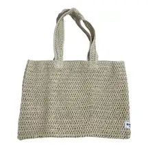 New Burberry Goddess Natural Crocheted Open Weave Paper Straw Tote Shoulder Bag