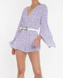 Nasty Gal Lilac Printed Romper boho Y2K