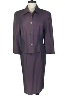 Nordstrom Plum purple 2 piece Suit, New Blazer skirt set by Charles Gray, London-