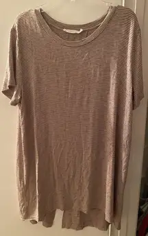 Striped, Slit In The Back Shirt