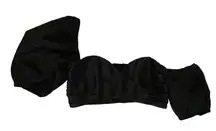 New Lovers & Friends Savannah Cropped Top Black Puff Connected Sleeve‎ Size L