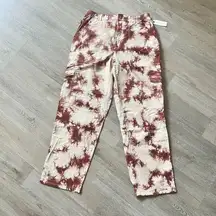 NWT Free People Tie Dye Woman Pants Size 28 Elastic Waist Cotton Blend