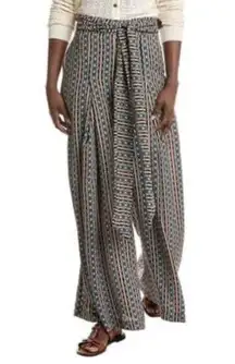 Gracia Black Palazzo Pants in Black/White/Orange, NWT, Size S