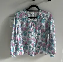 Love Shack Fancy floral long sleeve blouse size XS