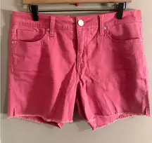 Seven7 Hot Pink Frayed Hem Denim Shorts Size 10