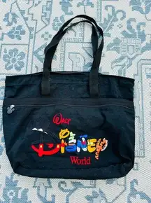 Walt Disney World Character Embroidered Tote Bag Mickey Mouse Winnie The Pooh