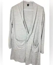 32 Degrees Women’s  S/M Cool Gray Open Front Wrap Lightweight Pockets Cardigan